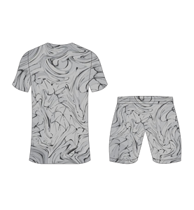 Custom sublimated <b>soccer</b> uniform set for men with grey marble texture print jersey and matching shorts for professional sports - Product Image 6