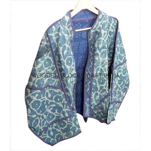 Chaqueta Kantha vintage hecha a mano con diseño único y moderno, ecológica, con patchwork, elegante, para invierno, moda femenina. - Product Image 2