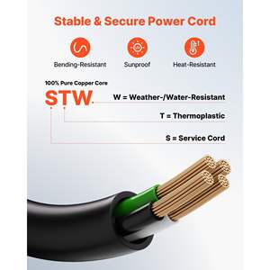 Kit de boîte d'entrée de connecteur à verrouillage par torsion NEMA 14-50P SS2-50R, boîte d'entrée de cordon d'alimentation pour générateur 50 ampères, boîte d'entrée de cordon d'alimentation 10 pieds 125V/250V, rallonge de cordon d'alimentation - Product Image 4