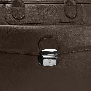 Dark Brown Laptop Leather <b>Bag</b> with Buckle Closure Durable Business Office Carry <b>Bag</b> Wholesale Supplier - Product Image 4