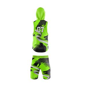Hot Selling Luxury Sublimated Basketball Jersey Set Men Hooded <b>Tank</b> Top Red Black 07 Moisture Wicking Athletic Fit All Seasons - Product Image 3