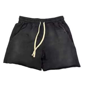 Shorts pour hommes en coton 100% French Terry Fleece, délavés à l'acide, personnalisables, effet soleil, style vintage High Street - Product Image 6