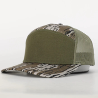 Gorra Trucker de Camuflaje de 7 Paneles Personalizada al por Mayor, Parte Delantera de Algodón, Parte Trasera de Malla, Gorra de Caza de Alto Rendimiento
