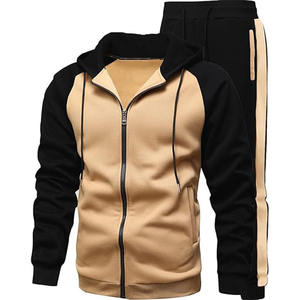 Mens Black and <b>Red</b> Contrast Block Zip-Up <b>Hoodie</b> and Matching Pants Tracksuit OEM ODM Wholesale Apparel - Product Image 6