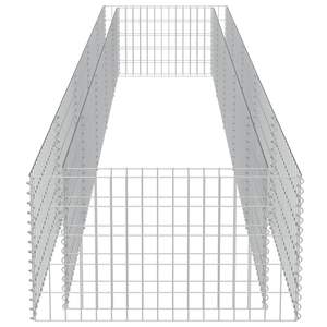 Jardinière surélevée en gabion en acier galvanisé argenté 177,2 x 35,4 x 19,7 po – Pots et jardinières - Product Image 6