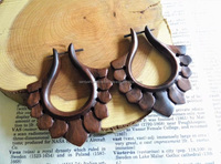 Pendientes de Flores de Madera de Alta Calidad, Modernos y Lujosos, Personalizables en Tamaño y Forma, Impresos con UV, Regalo de Boda para Chicas