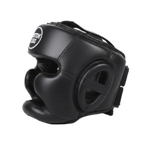 Protector Facial Completo para Boxeo Profesional GLORY LIFE, Cuero Negro Mate, Protector de Cabeza para MMA, Muay Thai y Sparring - Product Image 3