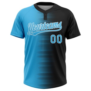 Jersey de Softbol Fastpitch de Primera Calidad, Diseño Degradado en Negro y Azul, Colores Personalizados para el Equipo, Nombre y Número del Jugador, Fabricante OEM ODM - Product Image 2