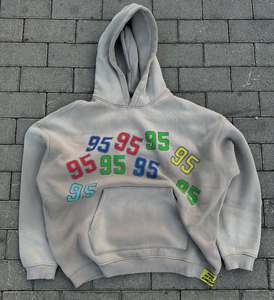 Sweat à capuche surdimensionné personnalisé 100% coton avec appliqué brodé, vêtements de mode automne, vente en gros directe d'usine - Product Image 1