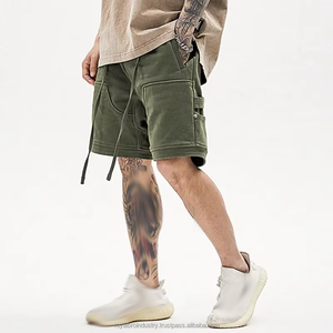 Pantalones cortos holgados ecológicos de estilo callejero para hombre, 410G, de rizo pesado, de cintura media, antiarrugas, transpirables con impresión Digital - Product Image 6