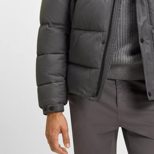 Luxury 2026 New Men Charcoal Grey Puffer Jacket Premium Thick Warm Winter <b>Bubble</b> <b>Coat</b> Hooded Streetwear Outerwear - Product Image 5