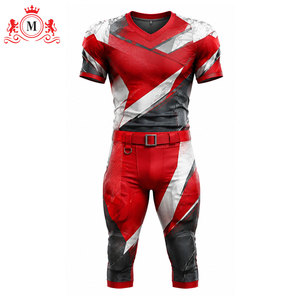 Uniforme de Fútbol Americano Personalizado, Rojo, Blanco y Negro, Impresión por Sublimación, Transpirable, 100% Poliéster, Ropa Deportiva para Hombre Adulto - Product Image 2