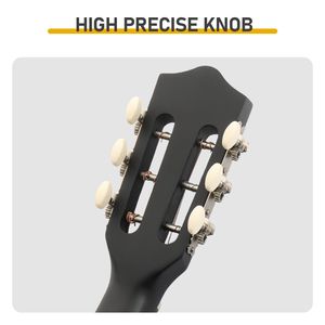 Chitarra Acustica Nera Opaca da 30 Pollici con Plettri, Corde, Capotasto, Custodia, Accordatore, Tracolla per Principianti e Viaggi, Realizzata in Abete Massello, Palissandro e Acciaio - Product Image 6