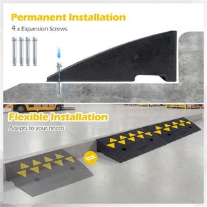 2 Pezzi Rampa per Marciapiede in Gomma Riflettente Resistente con Canale di Drenaggio per Accesso Comodo alla Vialetto - Product Image 4