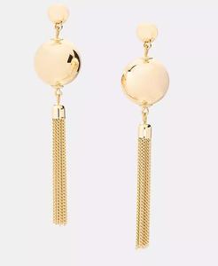 Pendientes colgantes de cadena con flecos de bola dorados-Exclusivos-En 34th | Colección de cápsulas Alix Friedberg | Macy's - Product Image 3