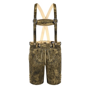 Lederhosen กางเกงขาสั้นหนังสีน้ำตาลเข้มกางเกงขาสั้นเอวยางยืดเข้ารูปเข้ารูปเป็นมิตรกับสิ่งแวดล้อมป้องกันริ้วรอย lederhosen ดีไซน์หรูหรา - Product Image 1
