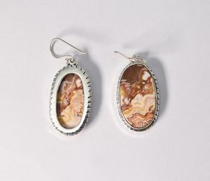 Natural Rhodochrosite Dangle <b>Earrings</b> In 92.5 Sterling Silver Anniversary Gift For Her - Product Image 6