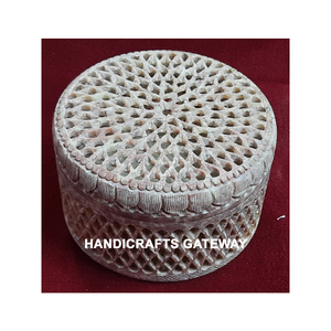 Caja de joyería tallada de esteatita Natural hecha a mano nueva de forma cuadrada para regalo de negocios y propósito de decoración del hogar en cantidad a granel - Product Image 5