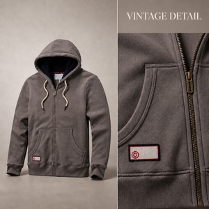 Sudadera con Capucha Gris para Hombre, Cierre de Cremallera, Corte Holgado, Color Sólido, Bolsillo Frontal, Estilo Casual de Primavera, 100% Poliéster, Material French Terry - Product Image 6