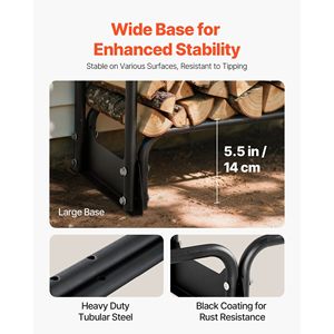 Support à bois de chauffage extérieur étanche 101 x 14 x 46 pouces, capacité 660 lb, porte-bûches pour 1/2 cordon de bois, accessoire pour foyer extérieur - Product Image 5