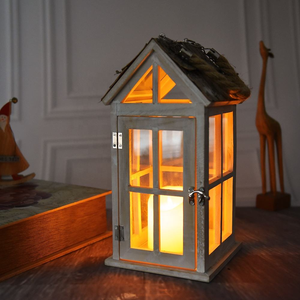 Linterna de Madera Decorativa Vintage Reutilizable para Interiores y Exteriores, Hecha a Mano, Clásica, Ecológica, MULTI CRAFT - Product Image 6