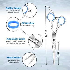 กรรไกรตัดผมสำหรับร้านเสริมสวยและใช้ในบ้าน ขนาด 6 นิ้ว กรรไกรตัดผมมืออาชีพ ทำจากสแตนเลส - Product Image 5