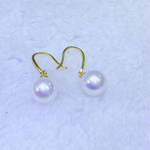 Boucles d'oreilles pendantes en perles d'eau douce Zhuji 10-11 mm, rondes et impeccables, avec argent pur S925, bijoux élégants et tendance - Product Image 4