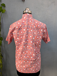 Camisa Casual de Algodón con Estampado Floral de Manga Corta para Hombre, Cuello Camisero, Estilo Veraniego, Transpirable, Popelina Tejida - Product Image 5