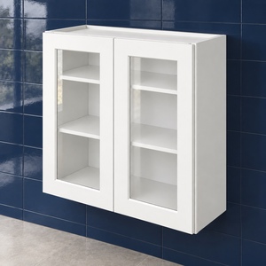 Gabinete de pared con puerta de vidrio de 30 x 30 pulgadas, marca privada, blanco, estilo Shaker, RTA, fabricante OEM de Vietnam - Product Image 4