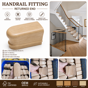 Best-seller EFS : Pièces de fixation pour main courante d'escalier en bois de caoutchouc 7009, résistantes à l'eau, garantie 1 an, pour escaliers d'hôtels modernes - Product Image 5