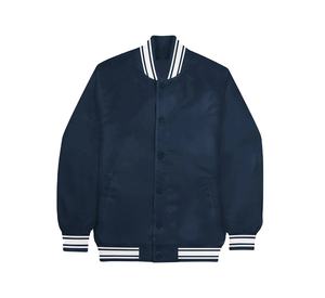 Veste de baseball en toile de qualité supérieure, personnalisée, en gros, 100% polyester satiné, style bomber universitaire, logo frontal, haute rue - Product Image 5