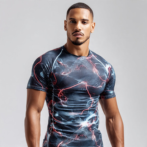 Compression Short Sleeve Shirt Men Workout Athletic Wear Quick Dry Shirt Compression Shirts Short Sleeve Workout T Shirts Men's - Product Image 2