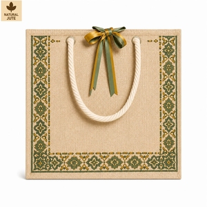 Sac de plage en jute naturel laminé 300 GSM, sac de voyage de plage 32x34x14 cm, logo personnalisé, vente en gros, OEM, marque privée, modèle MY-02 - Product Image 2