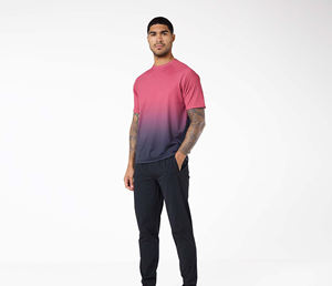 T-shirt à manches courtes gris surdimensionné pour homme, col rond, couleur unie, jersey décontracté en coton - Product Image 1
