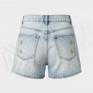 Heavy <b>Work</b> Casual Denim Shorts Colorful Floral Embroidery Womens Summer Loose <b>Jeans</b> Best Quality Customized Color Wear - Product Image 2