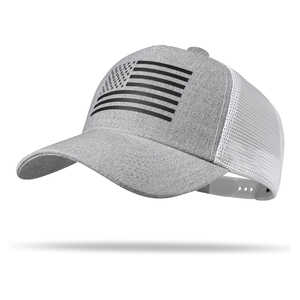Gorra Trucker Negra de 6 Paneles con Estampado de Bandera Americana por Transferencia Térmica, Parte Trasera de Malla, Ajustable, Unisex, Casual - Product Image 3