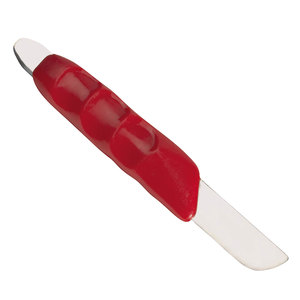 <b>Plaster</b> Knife With Long Blade, Anatomically Shaped Red Plastic Handle 170mm Dental Laboratory Instrument - Product Image 3