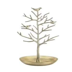 Support à bijoux élégant en métal, présentoir de luxe pour colliers, boucles d'oreilles, bracelets, bagues, organisateur de présentation pour coiffeuse et table de maquillage - Product Image 3