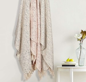 100% Woven Slub Cotton <b>Throw</b> Blanket Soft Textured Decorative Sofa <b>Couch</b> <b>Throw</b> Boho Home Textile Wholesale Manufacturer - Product Image 6