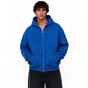 Sudadera con Capucha de Invierno para Hombre, Personalizada, con Cierre de Perlas, Algodón Premium, Estilo Urbano, Fabricante de Ropa con Marca Privada OEM ODM - Product Image 1