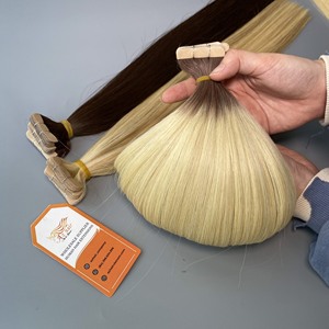 Precio de fábrica de calidad superior sedoso recto Remy Hair Bond vendedores cinta virgen extensiones de cabello humano venta - Product Image 3