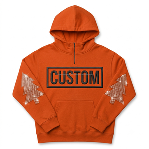Vente en gros de sweats à capuche surdimensionnés pour hommes, personnalisés avec fermeture éclair, effet usé, logo brodé, strass, impression numérique - Product Image 3