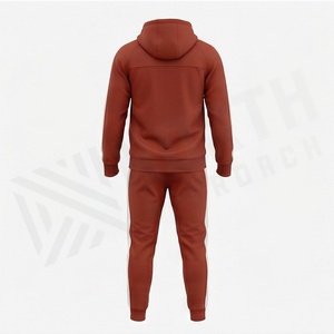 Men's Hooded <b>Tracksuit</b> Solid Color Full Zipper Casual Sportswear Breathable Polyester Jogging Suit Autumn Wear - Product Image 2