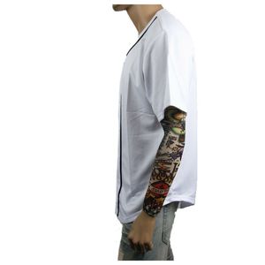 Camiseta de Béisbol para Hombre, Cuello en V, Bloques de Color Azul y Rojo, Manga Corta, Poliéster que Absorbe la Humedad, Ropa Deportiva de Alta Calidad - Product Image 5