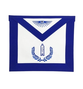 Tablier d'officier de Loge Bleue Junior Warden, Bordures Bleu Royal, Régalia Maçonnique, Tenue Cérémonielle Formelle de Loge, Tablier de Franc-Maçon - Product Image 1