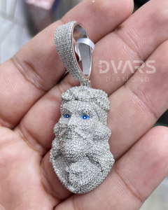 Pendentif Tête de Jésus Hip Hop en Argent Sterling 925 Plaqué Or Blanc, Bijou Moissanite VVS Iced Out, Passe le Testeur de Diamant - Product Image 4