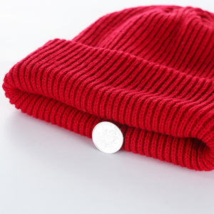 Gorro de Punto Acrílico Unisex de Alta Calidad, Color Sólido, Tejido Acanalado, Invierno, Casual, 56-58CM, Gorros para Adultos, Servicio OEM - Product Image 3