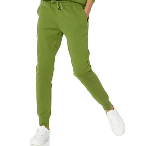 Pantalones deportivos verdes de diseño personalizado, marca privada, corte relajado, de algodón suave, con cintura elástica y bolsillos laterales, logotipo personalizado. - Product Image 2