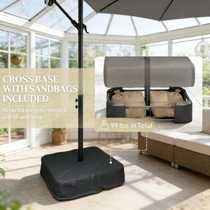 Ombrellone da Giardino 2,5m e 3m con Copertura per Cortile, Ristorante, Spiaggia, Parco - Product Image 4