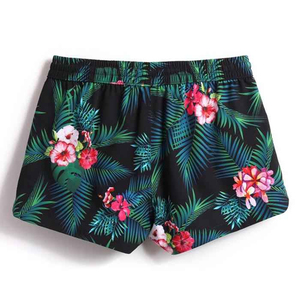 Shorts décontractés pour femmes à imprimé champignon, avec dentelle, cordon de serrage, en polyester tricoté, taille mi-haute, séchage rapide, style sportif - Product Image 2